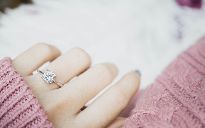 左手薬指に着ける婚約指輪